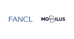FANCL logo in blue on the left and MODILUS logo in dark blue on the right on a white background